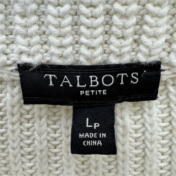 Talbots shaker stitch Beach sweater 100% cotton Sz petite Lg - Picture 3 of 5